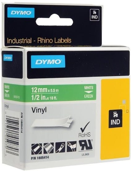 Dymo Rhino 1805414 12mm, zelená / biela tlač, 5.5m, vinylová