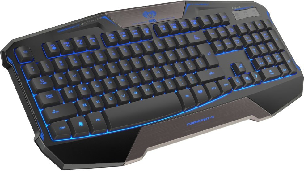 E-Blue Cobra Commander, herná klávesnica, čierna, drôtová (USB), US, podsvietená
