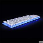 E-Blue K734, multimediálna klávesnica., biela, drôtová (USB), US, podsvietená