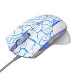 E-Blue Mazer Pro, herná myš, optická, drôtová, USB, bielo-modrá