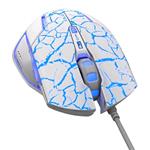 E-Blue Mazer Pro, herná myš, optická, drôtová, USB, bielo-modrá