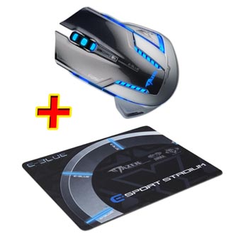 E-Blue Mazer-R II, 2 ks AA, 2.4 [GHz], optická, 6tl., 1 koliesko, bezdrôtová, šedá, 2500DPI, herná, PROMO