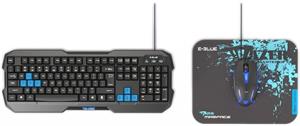 E-Blue Polygon, herný set, klávesnica s myšou Cobra II a podložkou Mazer Marface S