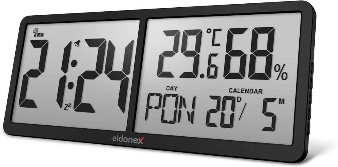 Eldonex TimeCheck, nástenné hodiny, čierne