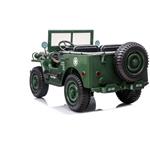 Elektrické autíčko USA ARMY 4X4, zelené, Trojmiestne, MP3 Prehrávač so vstupom USB/SD, Odpružené náprvy, LED svetlá, Sklápacie čel