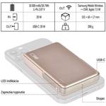 Emos B0552RG, power bank WI 1031, 10 000 mAh, 20 W + wireless, ružovo-zlatá