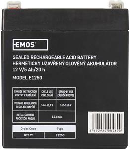 Emos B9679, bezúdržbový olovený akumulátor 12 V/5Ah, faston 6,3 mm