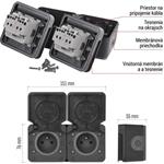 Emos D730421 Cyklone, zásuvka dvojnásobná IP55