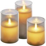 Emos DCCW05, LED dekorácia - 3x vosková sviečka v skle, 6x AA, teplá biela, časovač