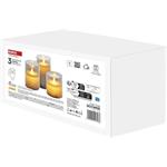 Emos DCCW05, LED dekorácia - 3x vosková sviečka v skle, 6x AA, teplá biela, časovač