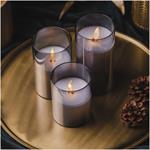 Emos DCCW05, LED dekorácia - 3x vosková sviečka v skle, 6x AA, teplá biela, časovač