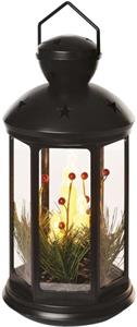 Emos DCLV15, LED Vintage dekorácia, vianočný lampáš so sviečkami čierny, 35,5 cm, 3x C, vnútorný