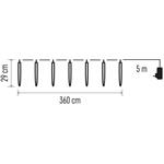 Emos DCPC01, LED vianočná girlanda, 10x cencúľ, 3,6 m, studená biela