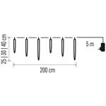 Emos DCPC06, LED vianočná girlanda, cencúle, 6 ks, 3,6 m, studená biela