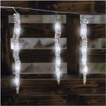 Emos DCPC07, LED vianočná girlanda – cencúle, 12 ks, 3,6 m, studená biela