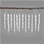 Emos DCPC07, LED vianočná girlanda – cencúle, 12 ks, 3,6 m, studená biela