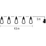 Emos DCPV01, LED svetelná reťaz, 10× párty žiarovky, 4,5 m, vintage