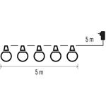 Emos DCPW01, LED svetelná reťaz, 10x párty žiarovky mliečne, 5 m, teplá biela