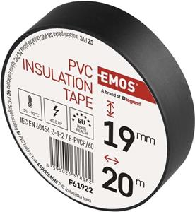 Emos F61922, izolačná páska PVC 19mm, 20m, čierna, 1ks