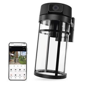 Emos GoSmart H4074, vonkajšia otočná kamera IP-1300 LANTERN s WiFi a svetlom, čierna