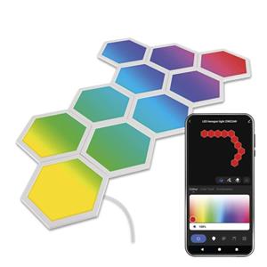 Emos GoSmart ZIW22AR, LED svietidlo Hexagon, 10 dielov, 19 W, RGB, stmievateľné, WiFi