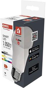 Emos GoSmart ZQZ515R, LED žiarovka A60, E27, 11 W (75 W), 1050 lm, RGB, stmievateľná, Zigbee