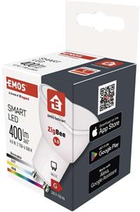 Emos GoSmart ZQZ832R, LED žiarovka MR16, GU10, 4,8 W (35 W), 400 lm, RGB, stmievateľná, Zigbee