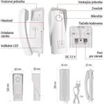 Emos H1088, bezdrôtová sada domáceho audio vrátnika, 1 účastník