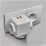 Emos P0024U, rozbočovacia zásuvka 3× guľatá, 2× USB