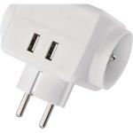 Emos P0024U, rozbočovacia zásuvka 3× guľatá 230V, 2x USB-A