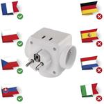 Emos P0024U, rozbočovacia zásuvka 3× guľatá 230V, 2x USB-A