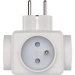 Emos P0024U, rozbočovacia zásuvka 3× guľatá 230V, 2x USB-A