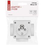 Emos P0024U, rozbočovacia zásuvka 3× guľatá 230V, 2x USB-A