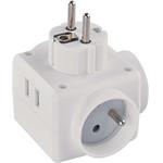 Emos P0024U, rozbočovacia zásuvka 3× guľatá 230V, 2x USB-A