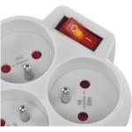 Emos P0026S, rozbočovacia 3x zásuvka s vypínačom, biela