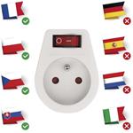 Emos P0027, zásuvka s vypínačom, biela