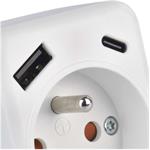 Emos P0074, rozbočovacia zásuvka 1×, 1×USB-A+1×USB-C, biela