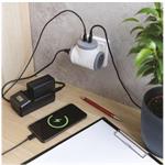 Emos P0076PD, rozbočovacia zásuvka 2x, 1xUSB-A+1xUSB-C, bielo-sivá