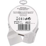Emos P0111, predlžovací kábel 1,5 m, 1 zásuvka, biely, PVC, 1 mm2