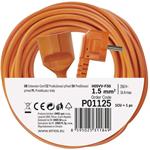 Emos P01125, predlžovací kábel 25 m / 1 zásuvka / oranžový / PVC / 230 V / 1,5 mm2