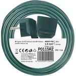 Emos P0115RZ, predlžovací kábel 5 m / 1 zásuvka / zelený / PVC / 1,5 mm2