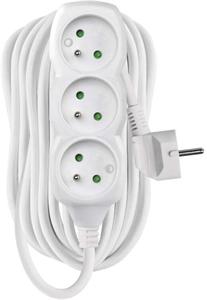 Emos P0310R, predlžovací kábel 10m, 3 zásuvky, PVC, biely, 1,5 mm2