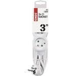 Emos P0313, predlžovací kábel 3m, 3 zásuvky, PVC, biely