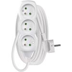 Emos P0313, predlžovací kábel 3m, 3 zásuvky, PVC, biely