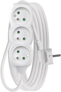 Emos P0315, predlžovací kábel 5m, 3 zásuvky, PVC, biely