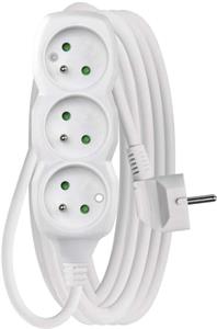 Emos P0315R, predlžovací kábel 5m, 3 zásuvky, PVC, biely, 1,5 mm2
