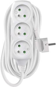 Emos P0317, predlžovací kábel 7m, 3 zásuvky, PVC, biely