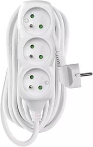 Emos P0317R, predlžovací kábel 7m, 3 zásuvky, PVC, biely, 1,5 mm2