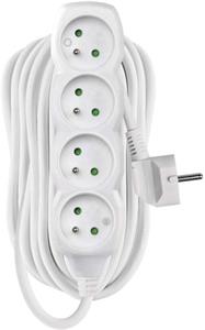 Emos P0410, predlžovací kábel 10m, 4 zásuvky, PVC, biely