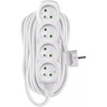 Emos P0410R, predlžovací kábel, 4 zásuvky, 10m, PVC, biely, 1,5 mm2